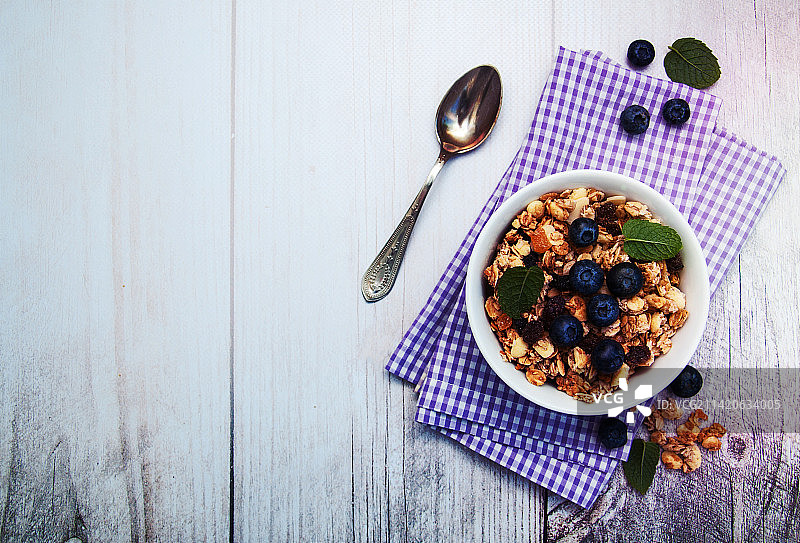 罗马尼亚，桌上供应的早餐的俯视图图片素材