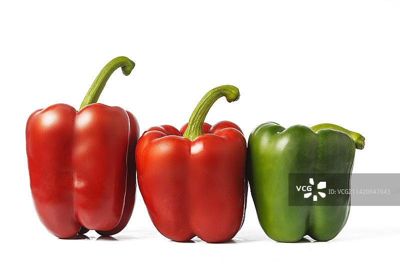 西班牙白色背景下的甜椒特写图片素材