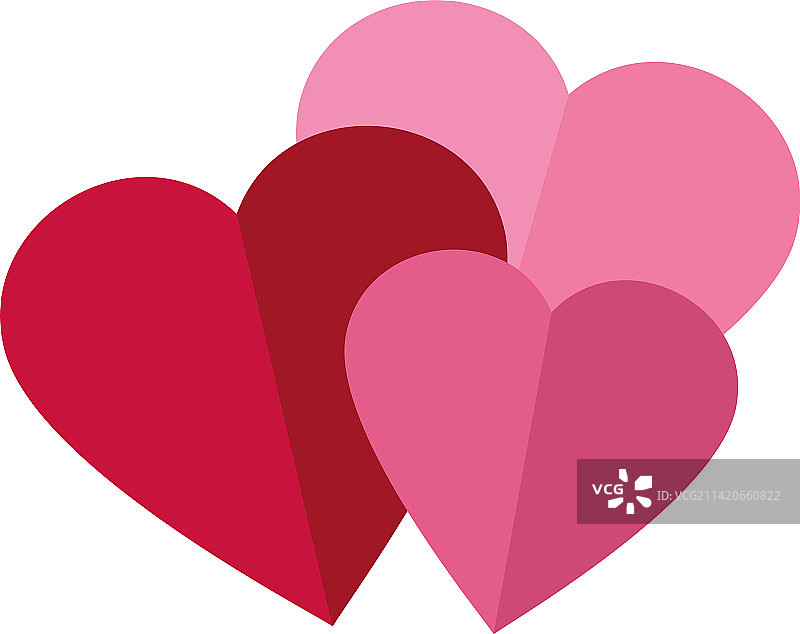 粉红色和红色爱心图案图片素材