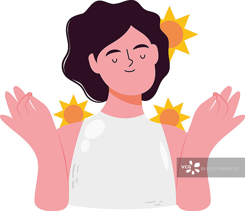 阳光下的女人图片素材