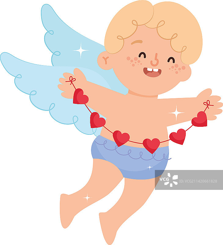 围绕爱心的丘比特图片素材