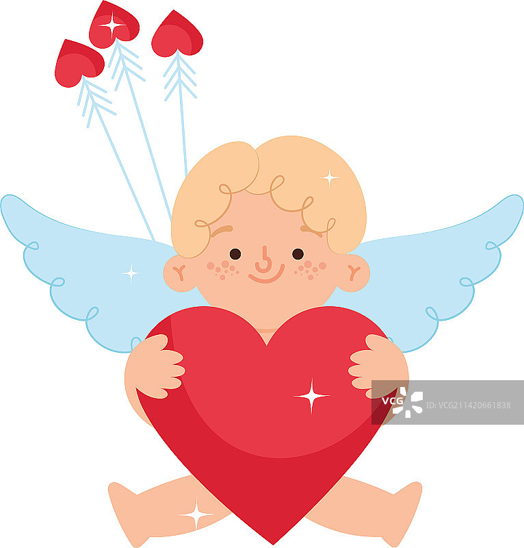 丘比特与红心图片素材