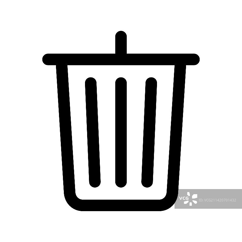 白色背景上的垃圾图标线图片素材