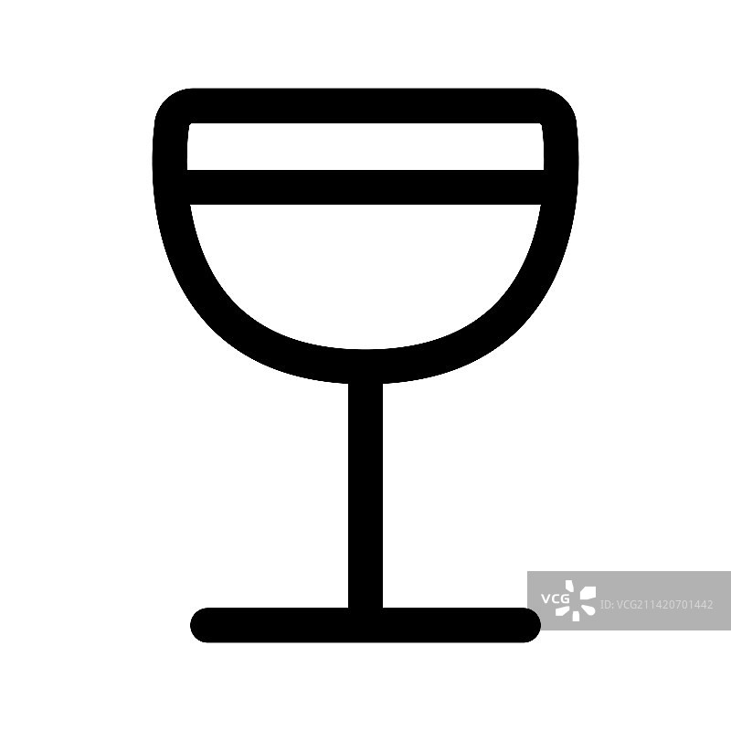 白色背景上的酒杯图标线条图片素材