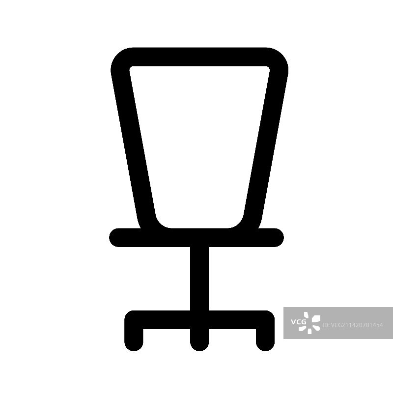 白色背景上的办公椅线性图标图片素材