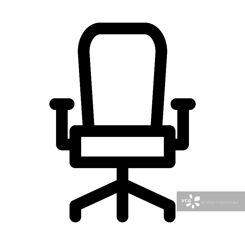 白色背景上的椅子线条图标图片素材