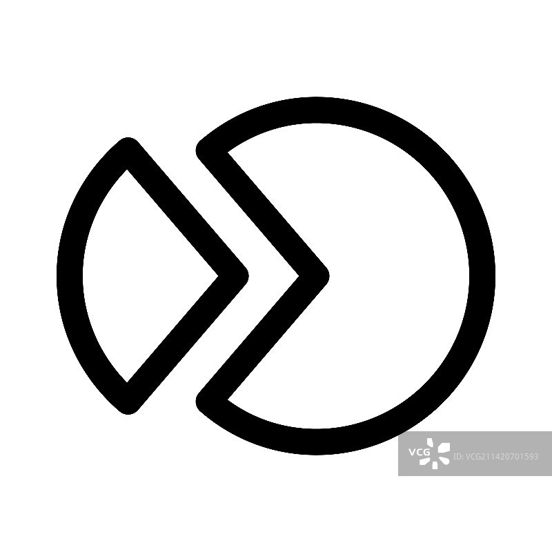 白色背景上的饼图线性图标图片素材