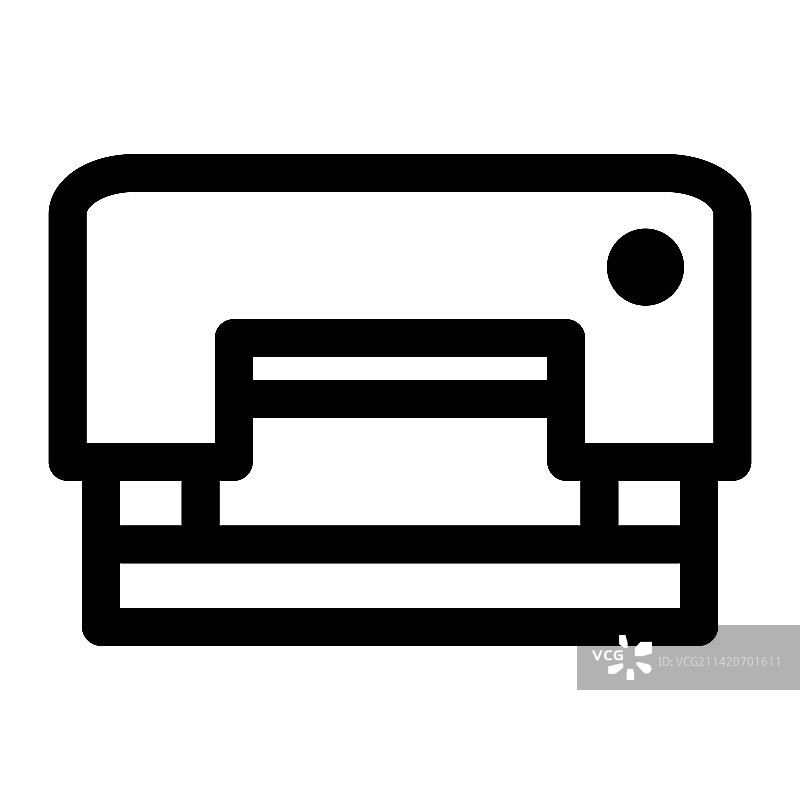 白色背景上的打印机线性图标图片素材