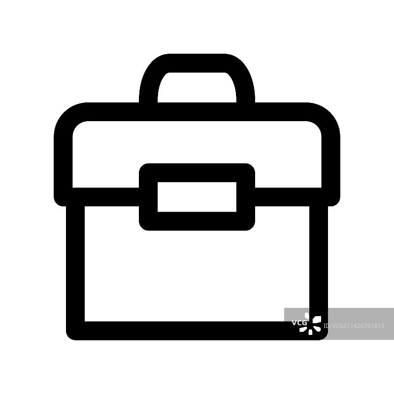 白色背景上的公文包图标线条图片素材