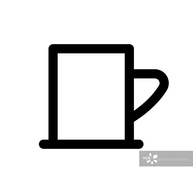 白色背景上的黑色杯子线条图标图片素材