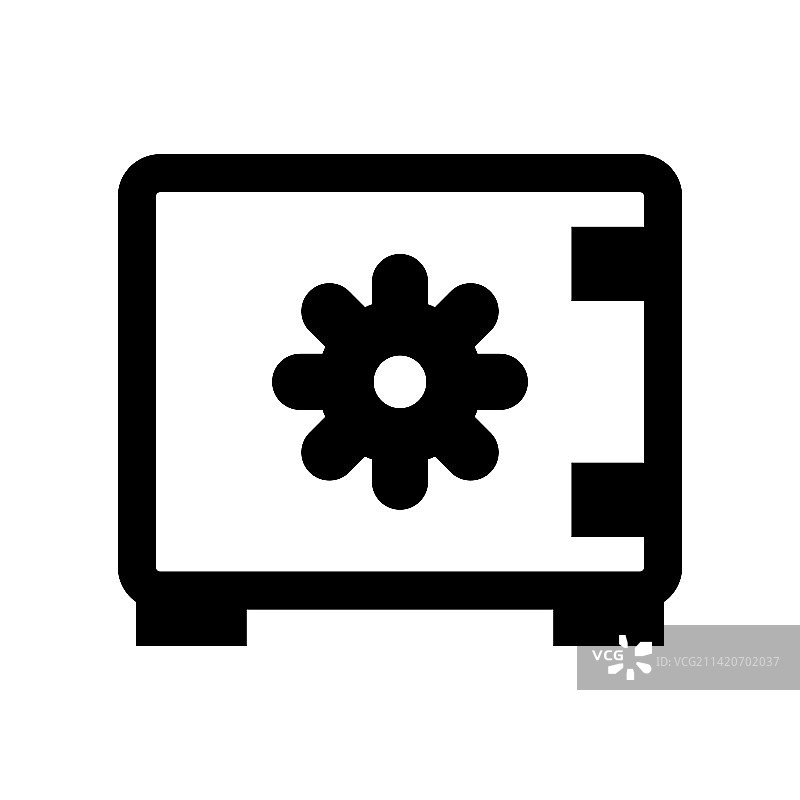 白色背景上的保险箱图标线条图片素材