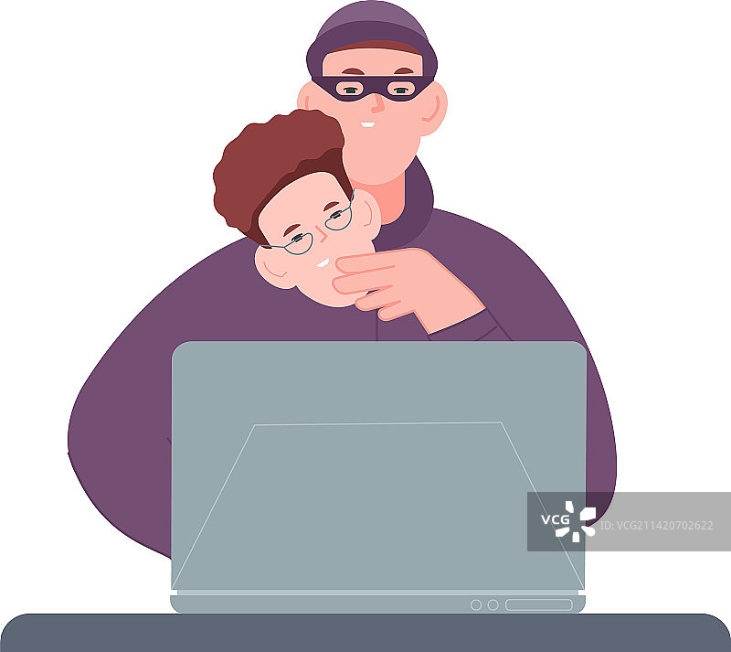 网络犯罪概念：伪造身份的黑客图片素材