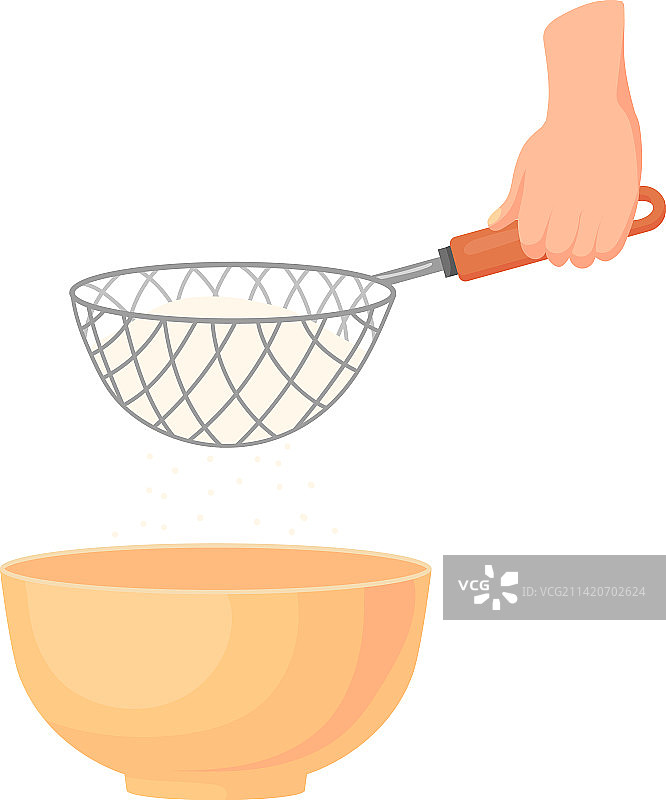 卡通手持面粉筛图标图片素材