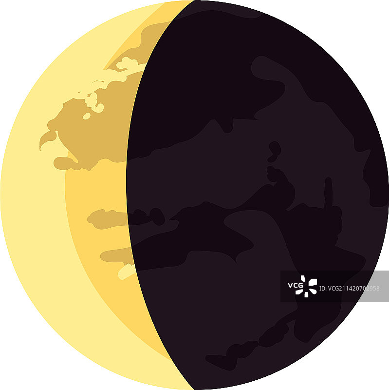 扁平风下弦月图片素材