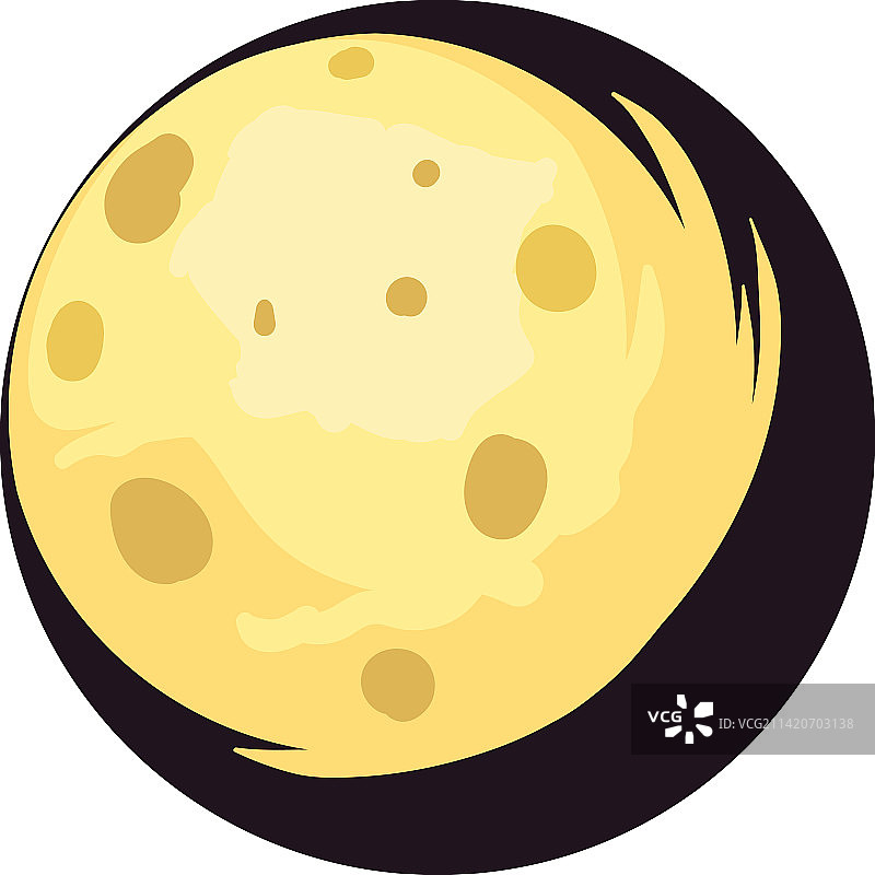 扁平风格凸月设计图片素材