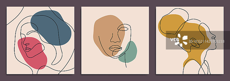 波西米亚风线条艺术女性印花图片素材