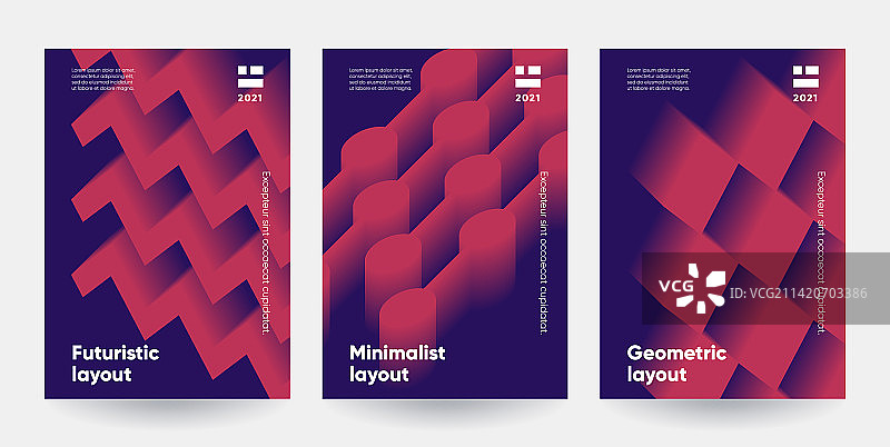 具有渐变形状的极简海报图片素材