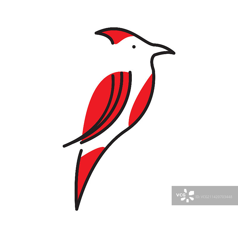 红雀线性图标logo图片素材