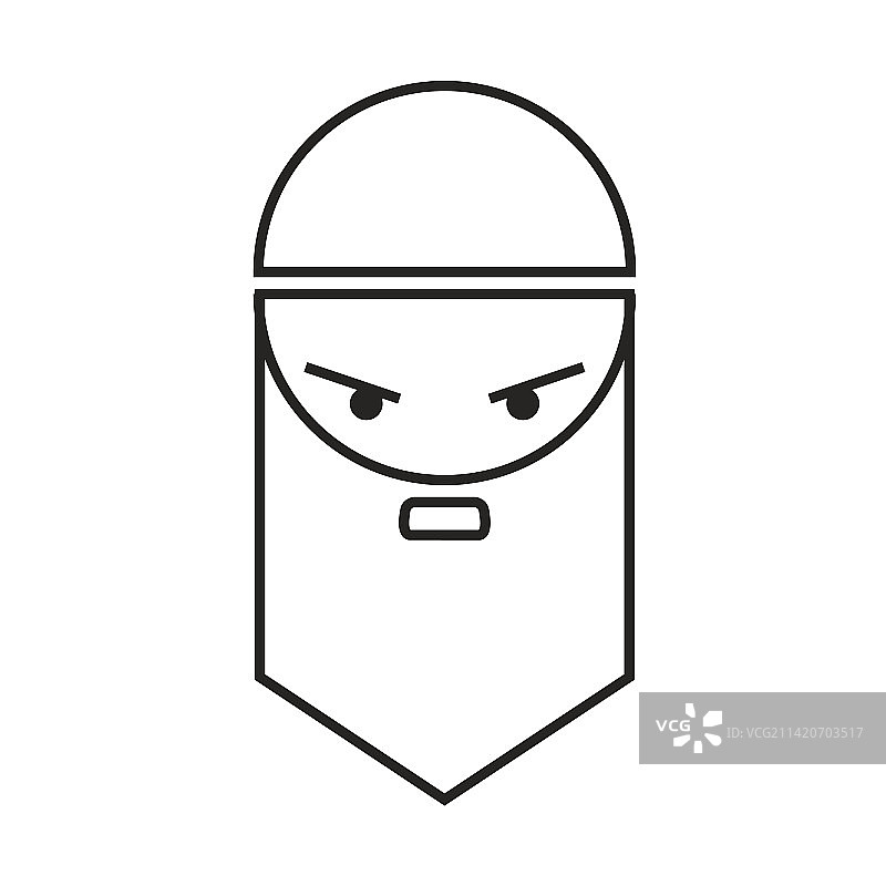 卡通年轻头巾穆斯林图标标志图片素材