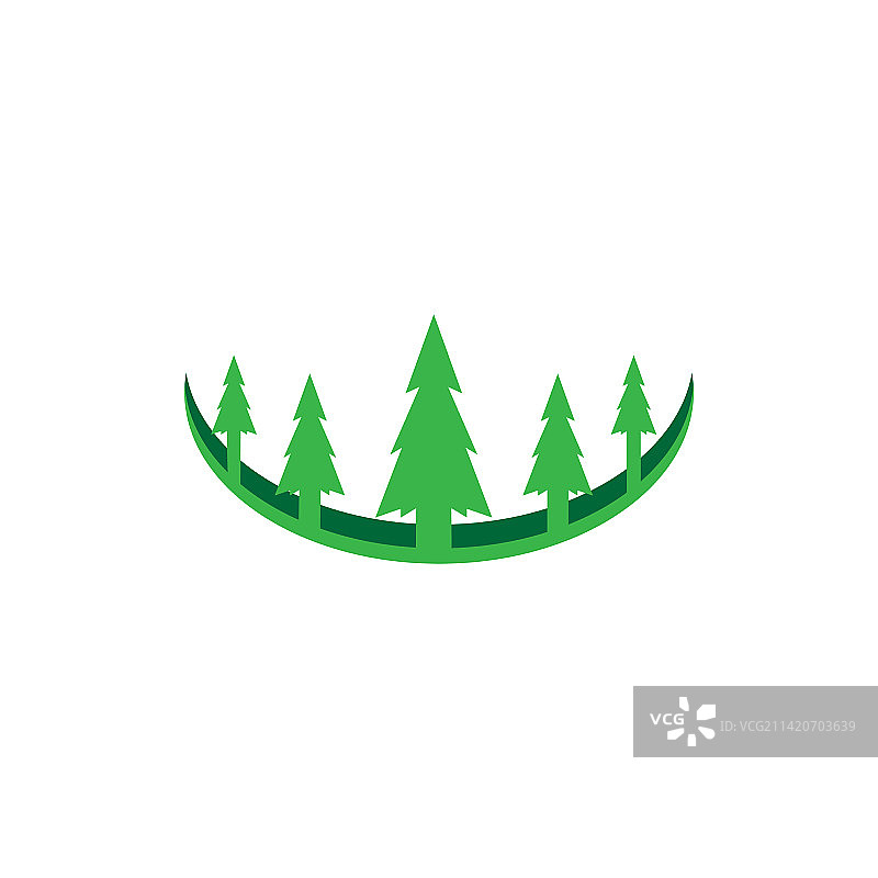 彩色松树图标标志图片素材