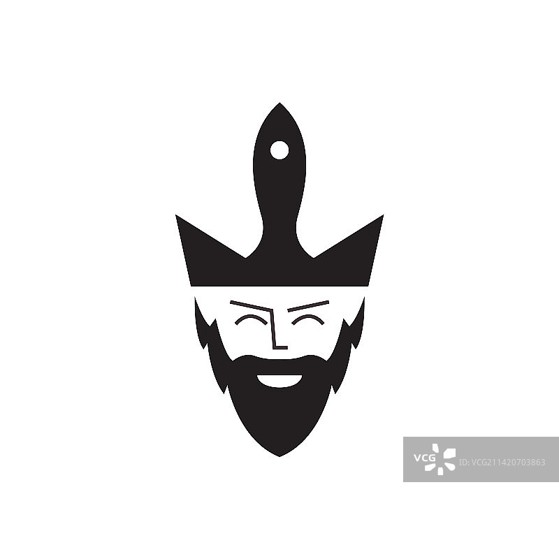 老人艺术画笔图标标志图片素材