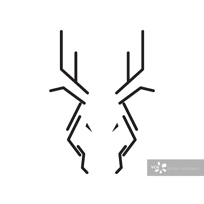 鹿角线条图标标志图片素材