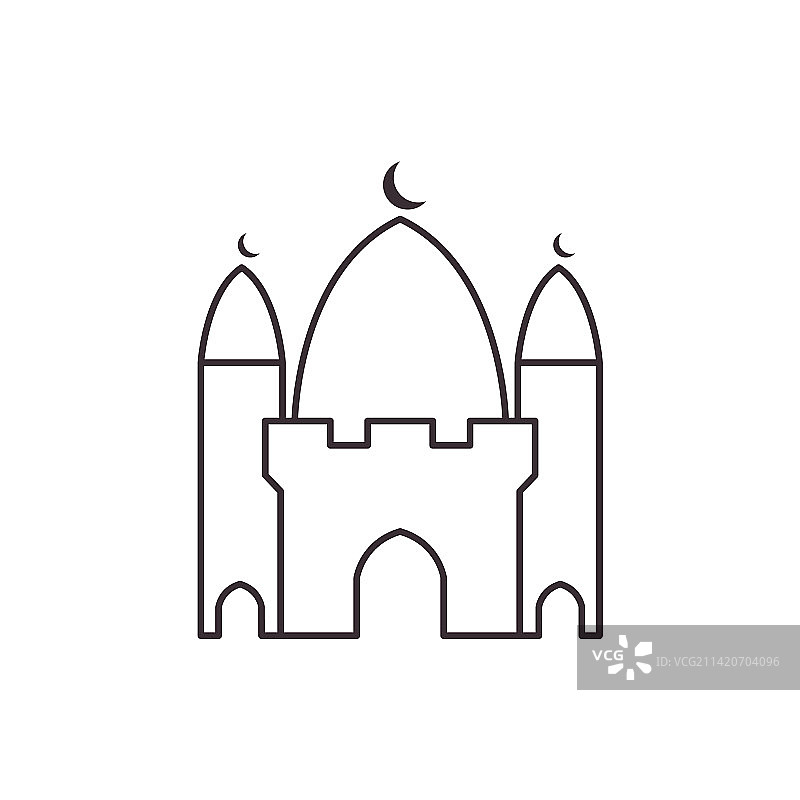 圆顶清真寺城堡图标标志图片素材