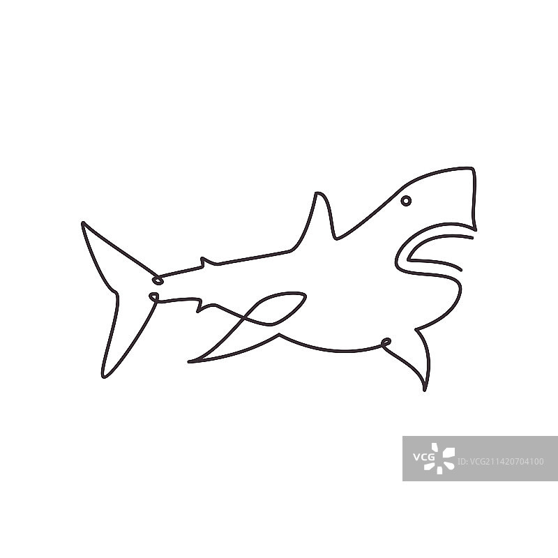 鲨鱼线条图标标志图片素材