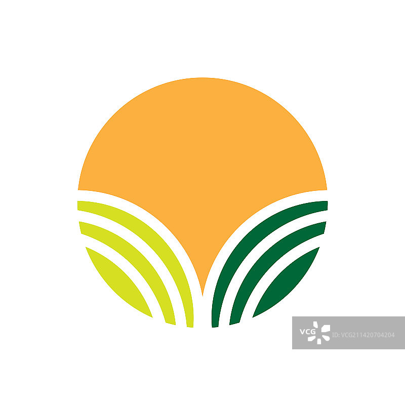 圆形日落农业图标logo图片素材