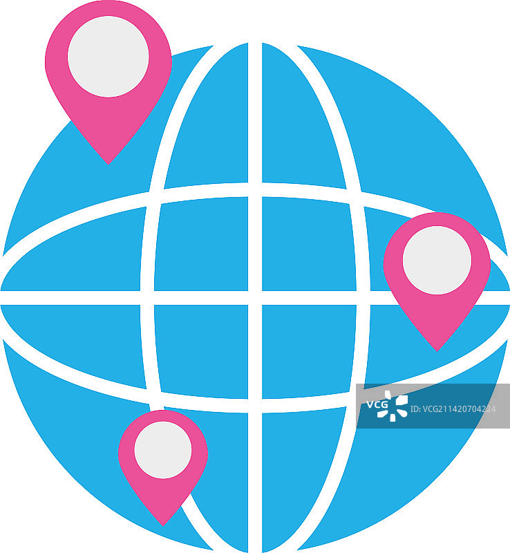 带定位图钉的全球领域图片素材