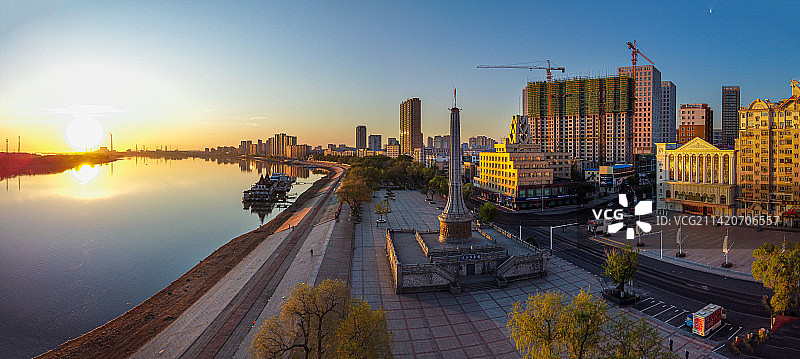 佳木斯沿江公园图片素材