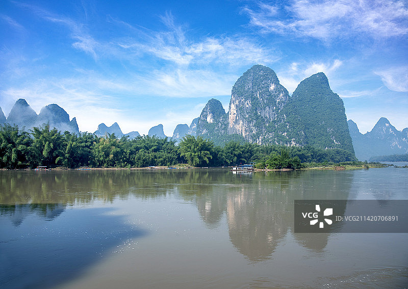 广西桂林漓江兴坪镇漓江风光图片素材