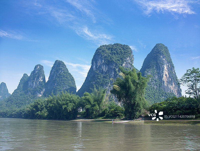 广西桂林漓江兴坪镇漓江风光图片素材