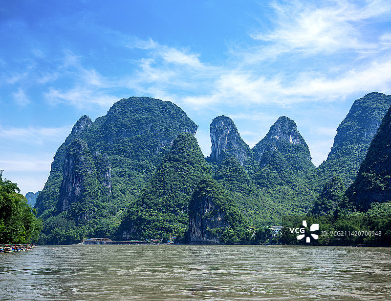 广西桂林漓江兴坪镇漓江风光图片素材