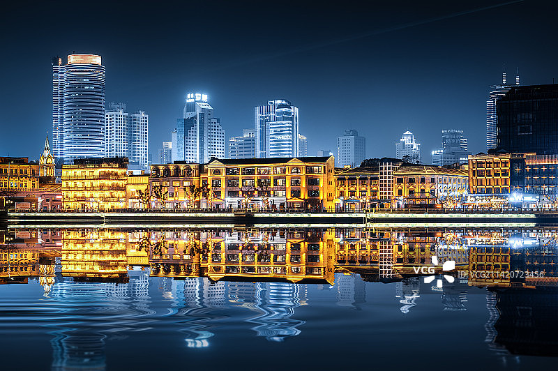 宁波老外滩夜景图片素材
