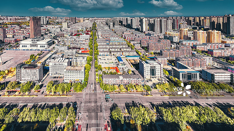通辽永安路航拍鸟瞰图图片素材