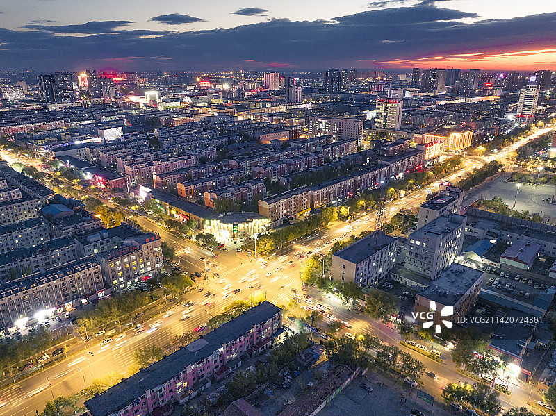 通辽永安路夜景图片素材