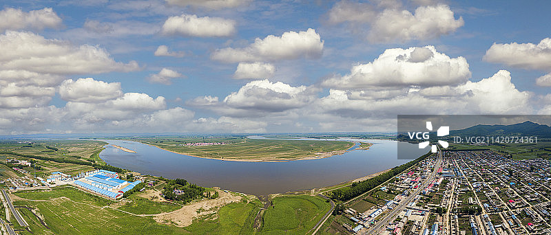 松花江敖其段夏天风光图片素材