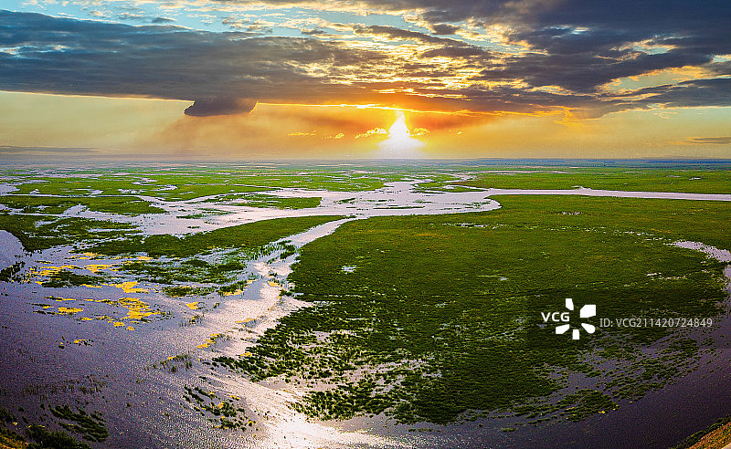 饶河乌苏里江湿地图片素材