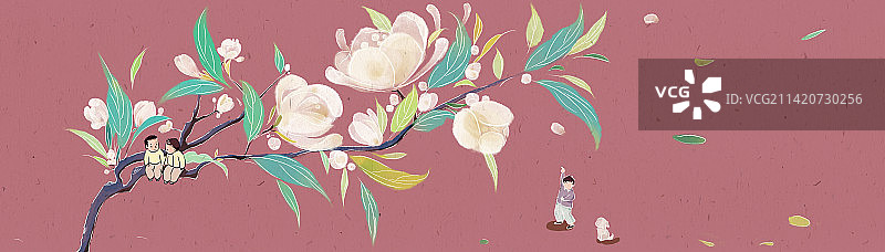 宫廷城墙里的玉兰花下图片素材