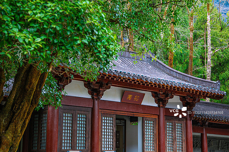 福建省武夷山市武夷山景区-中式园林庭院图片素材