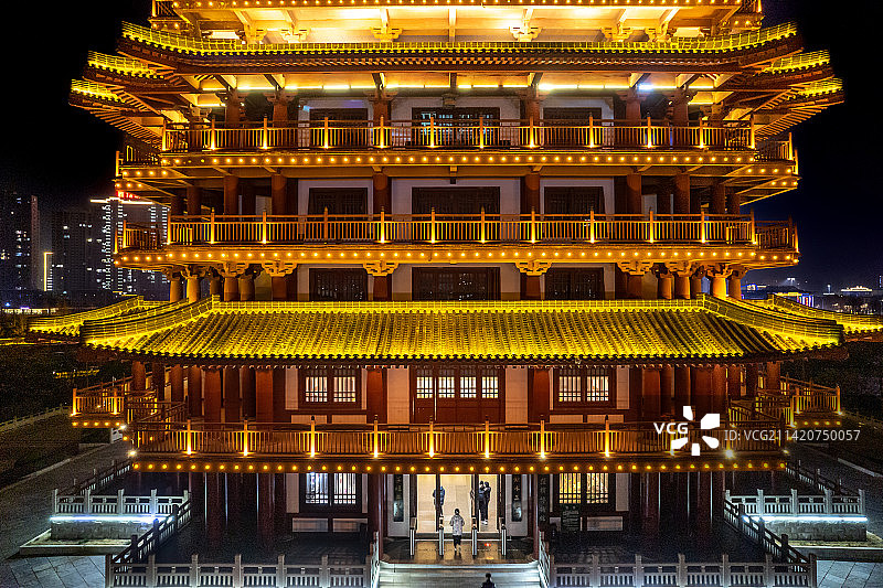 天门市城市夜景图片素材