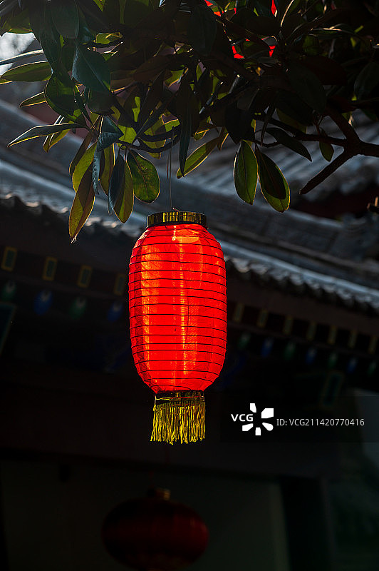 西安荐福寺新年红灯笼图片素材