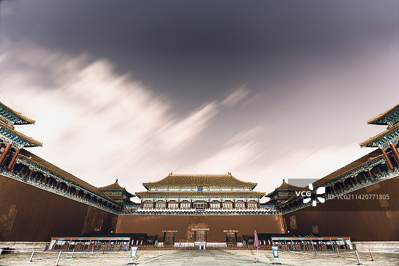 午门夜景图片素材