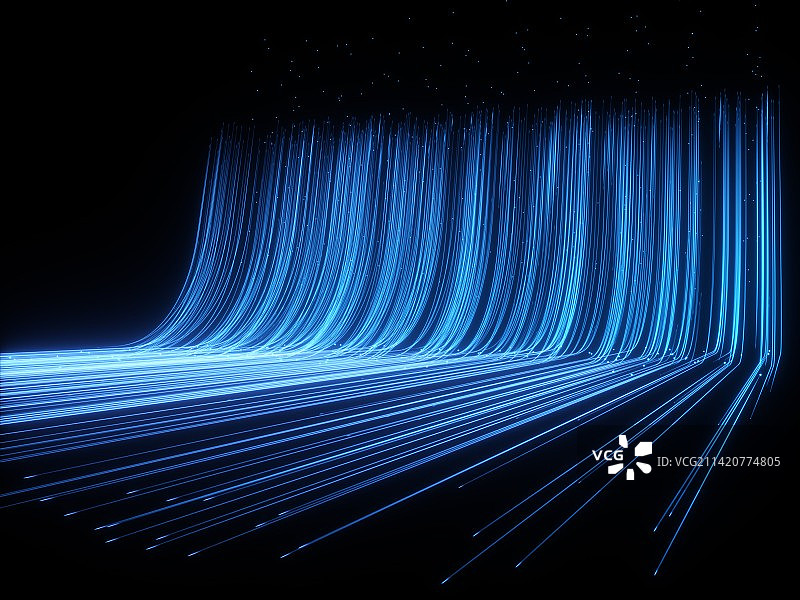 三维渲染蓝色大数据线条图片素材