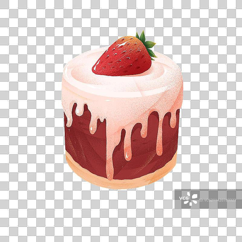 扁平肌理风草莓甜品蛋糕系列图片素材