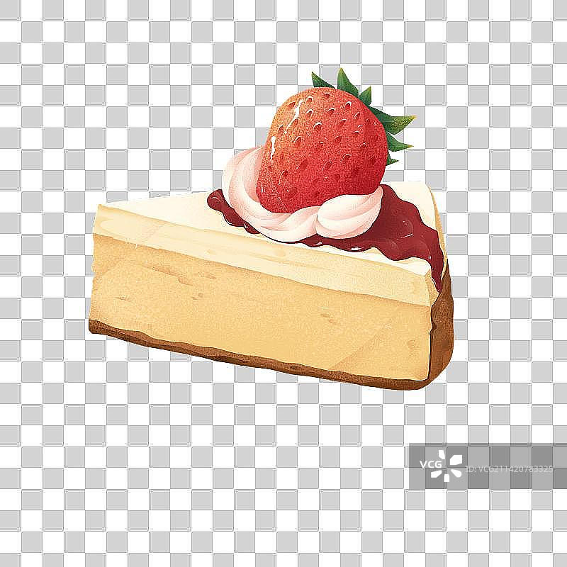 扁平肌理风草莓甜品蛋糕系列图片素材