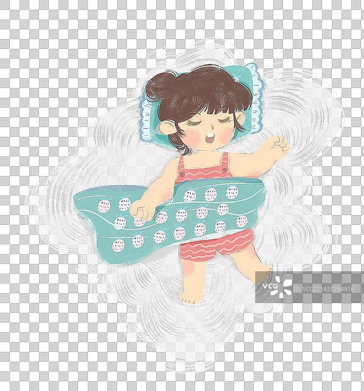 女孩睡觉插画元素图片素材