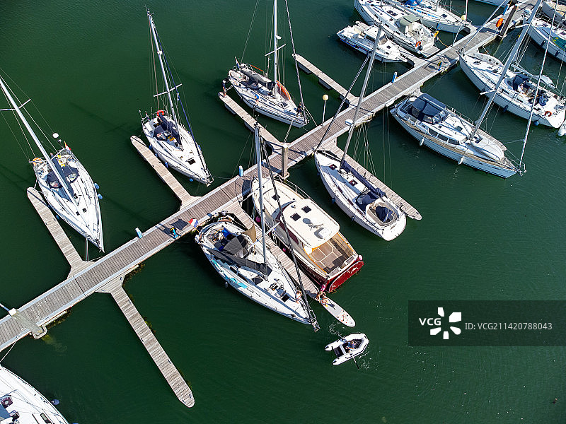 西兰省码头的无人机视角图片素材