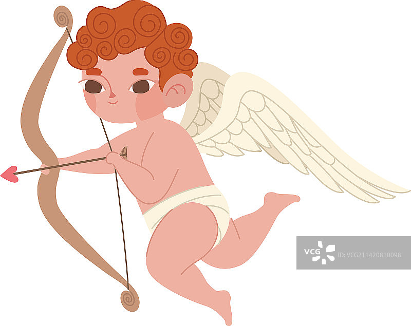 可爱的丘比特与弓图片素材